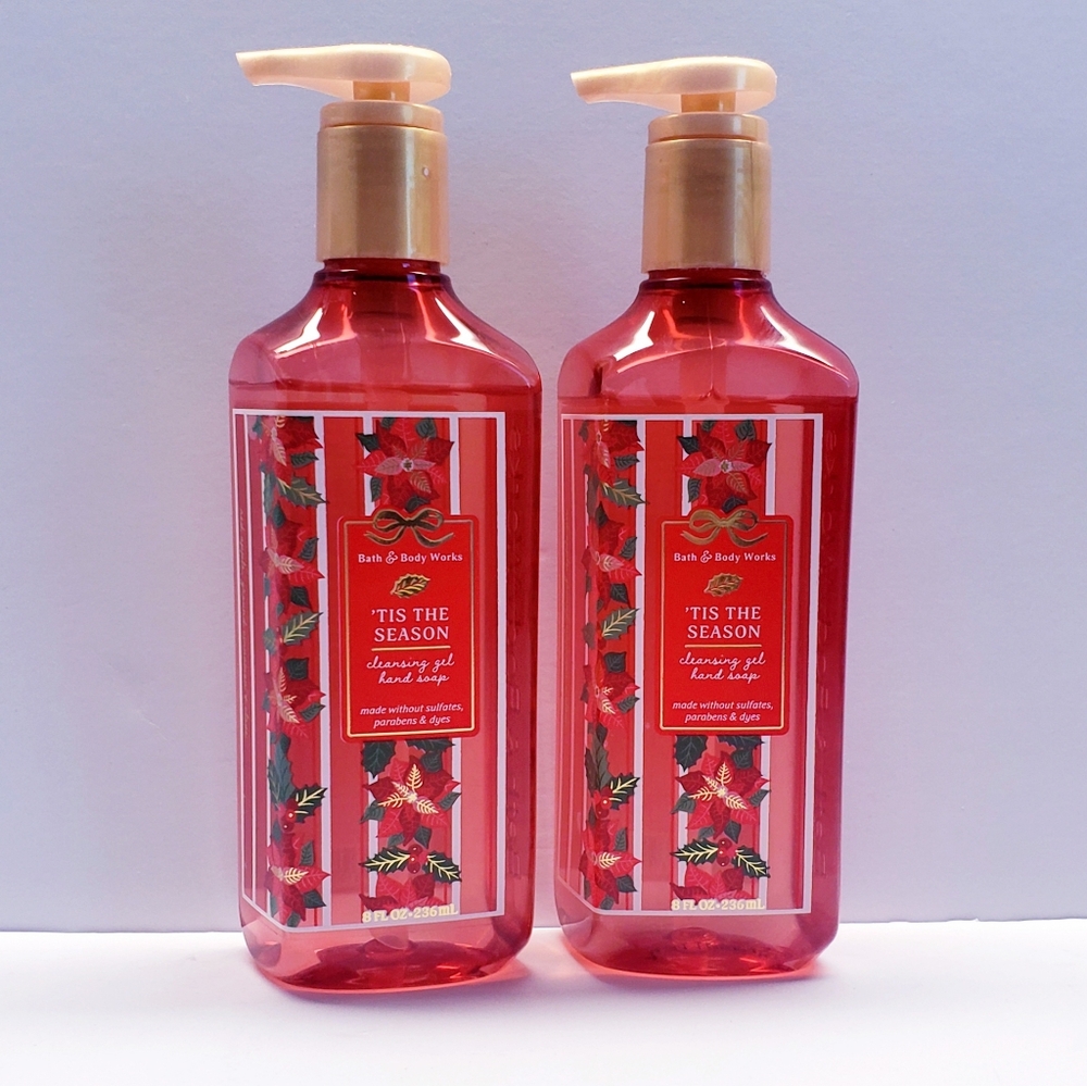 Bath & Body Works TIS THE SEASON Gentle Cleansing Gel Hand Soap, 8 fl oz(2 pack)